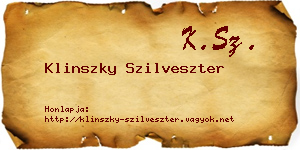 Klinszky Szilveszter névjegykártya