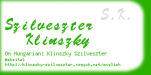 szilveszter klinszky business card